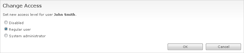 Changing user's access